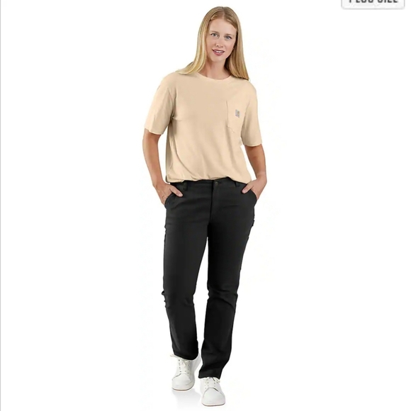 Ladies Carhartt Relaxed fit Canvas Work Pants Rugged Flex. Size 14 - Picture 1 of 11
